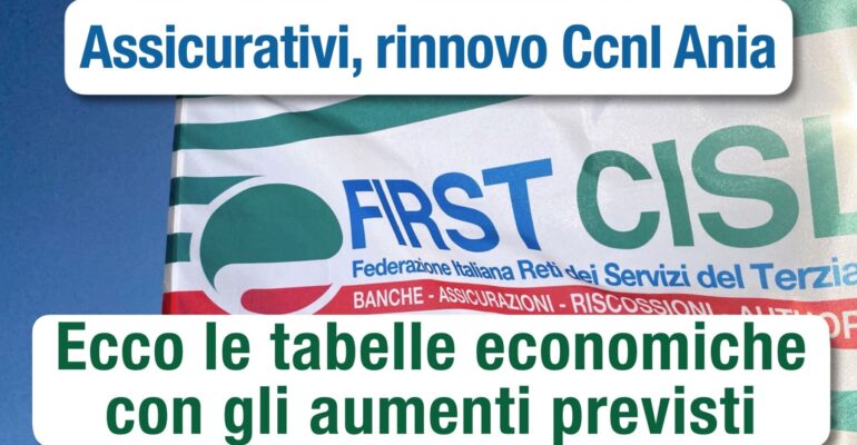 Rinnovo Ccnl Ania, ecco le tabelle economiche con gli aumenti previsti