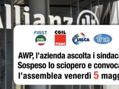 AWP, l’azienda ascolta i sindacati. Sospeso lo sciopero e convocata assemblea il 5 maggio