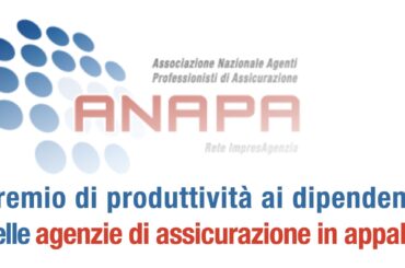 Premio di produttività ai dipendenti delle agenzie di assicurazione in appalto