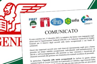 Gruppo Generali, accordo raggiunto sulle tutele occupazionali e sul Fondo di solidarietà