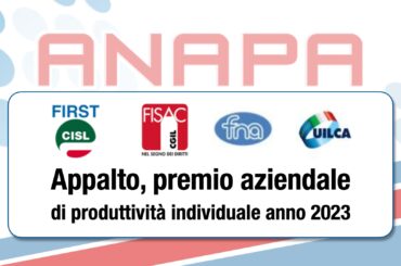 Appalto, premio aziendale di produttività individuale anno 2023