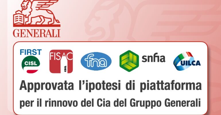 Gruppo Generali, approvata l’ipotesi di piattaforma per il rinnovo del Contratto integrativo