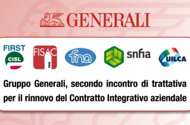 Gruppo Generali, secondo incontro di trattativa per il rinnovo del Contratto integrativo aziendale