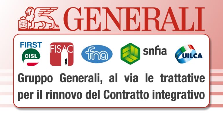 Gruppo Generali, al via le trattative per il rinnovo del Contratto integrativo aziendale