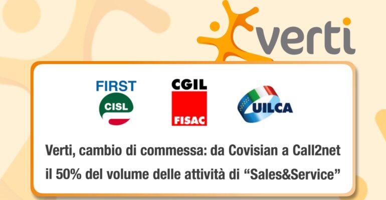 Verti, cambio di commessa: da Covisian a Call2net il 50% del volume delle attività di “Sales&Service”