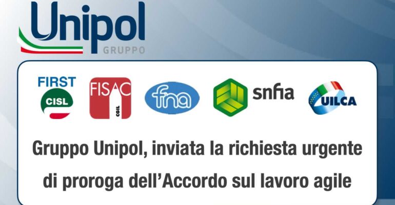 Gruppo Unipol, inviata la richiesta urgente di proroga dell’Accordo sul lavoro agile