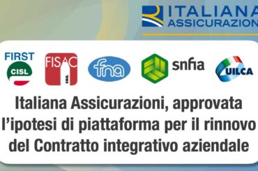 Italiana Assicurazioni, approvata l’ipotesi di piattaforma per il rinnovo del contratto integrativo