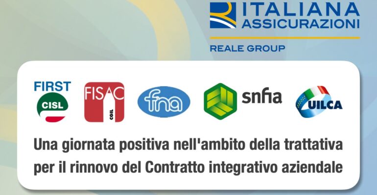 Italiana Assicurazioni, una giornata positiva nell’ambito della trattativa per il rinnovo del Contratto integrativo