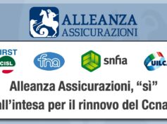 Alleanza Assicurazioni, “sì” all’intesa per il rinnovo del Ccnal
