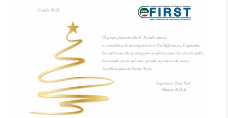 I più sentiti auguri di buone Feste dalla Segreteria First Cisl Banca di Asti.