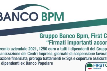 Gruppo Banco Bpm, First Cisl, firmati importanti accordi