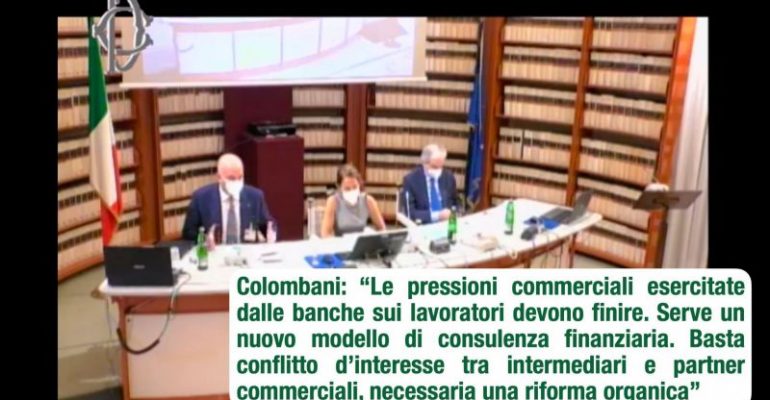 Pressioni commerciali, Colombani, serve un nuovo modello di consulenza finanziaria