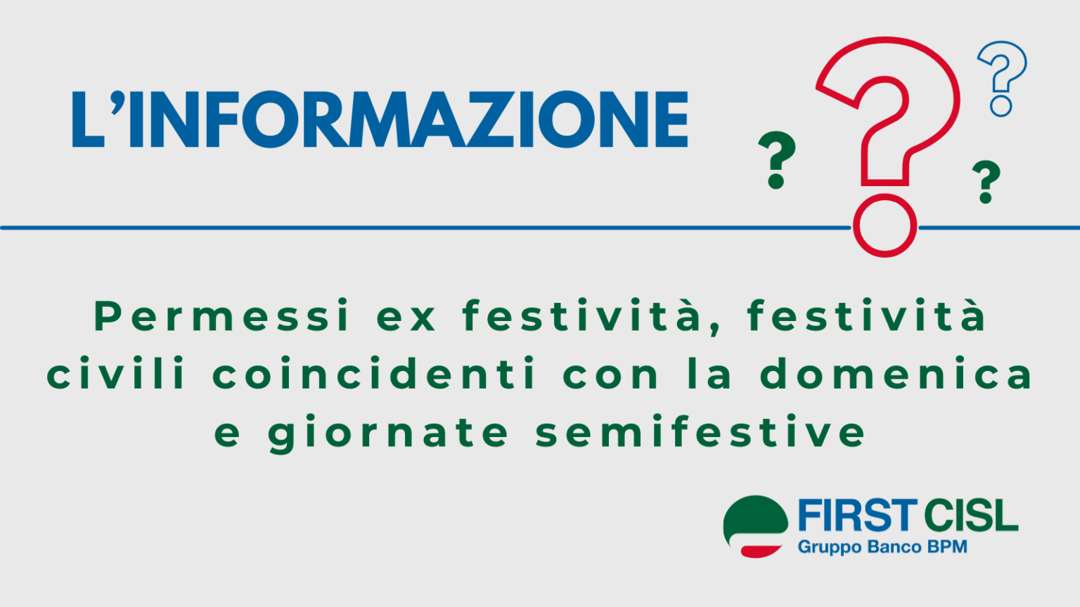 L’informazione – 2024 Permessi ex festività, festività civili