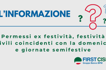 L’informazione – 2024 Permessi ex festività, festività civili coincidenti con la domenica, giornate semifestive