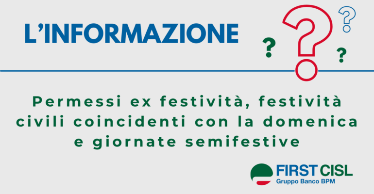 L’informazione – 2024 Permessi ex festività, festività civili coincidenti con la domenica, giornate semifestive