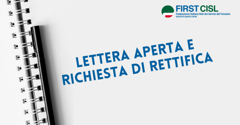 Lettera aperta e richiesta di rettifica