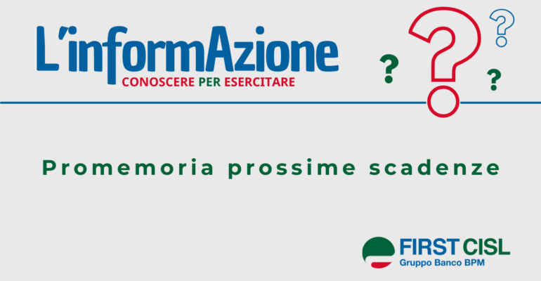 Promemoria prossime scadenze