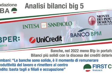 Banche, nel 2022 meno Btp in portafoglio. Bilanci più solidi con la discesa dei crediti deteriorati