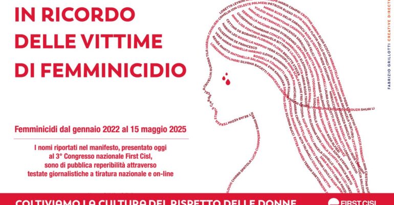 Non si aggiunga nessun altro nome! Le riflessioni della First Cisl Basilicata sul tema della violenza di genere