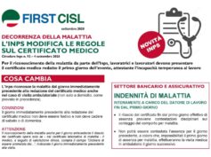 Malattia, nuove regole Inps sul certificato medico. Ecco la guida First Cisl