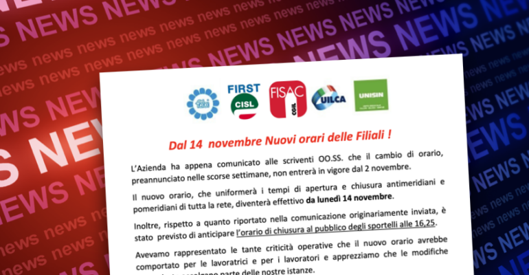 Bper Banca, dal 14 novembre i nuovi orari delle filiali