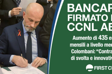 Banche, firmato il contratto con Abi. Colombani: contratto di svolta e innovativo