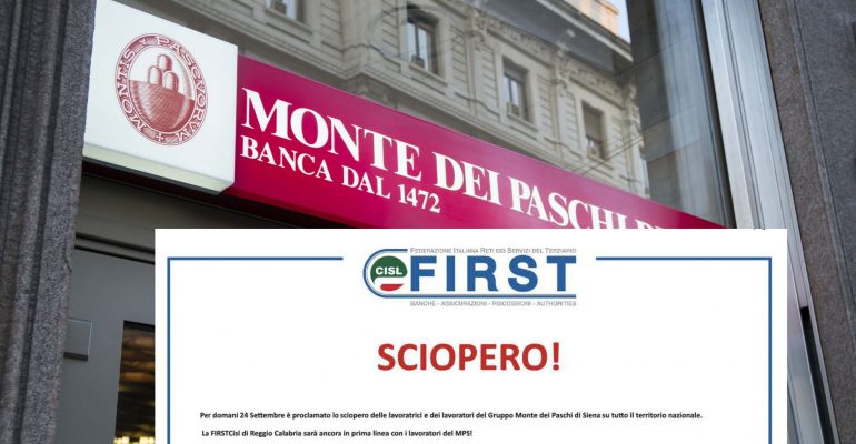 First Cisl Reggio Calabria in prima linea coi lavoratori Mps!