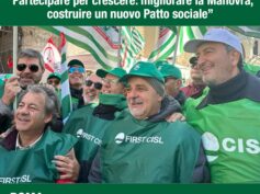 First Cisl Calabria alla Manifestazione Cisl a Roma. Luigi Sbarra: Manovra va cambiata, serve nuovo patto sociale. No a violenza sulle donne