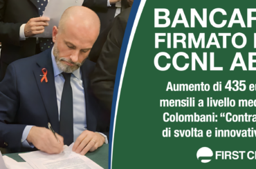 Firmato il Ccnl Abi, Colombani: contratto di svolta e innovativo. L’infografica