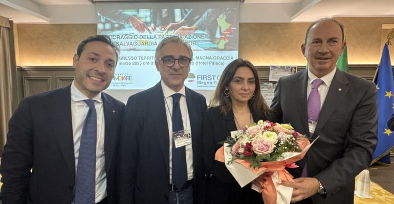 Congresso First Cisl Magna Grecia: Filippo Nazzocco nuovo segretario generale, sarà affiancato da Elena Mangiacasale ed Emilio Verrengia