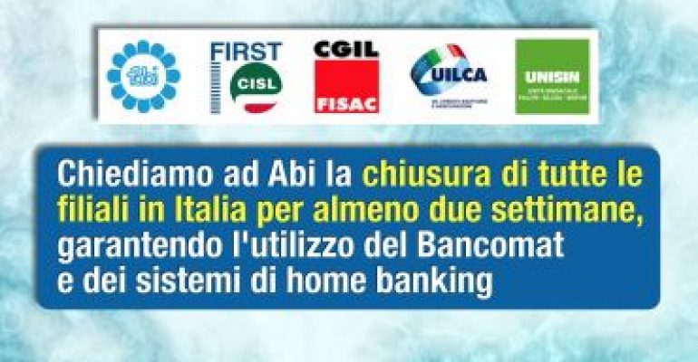 I Sindacati ad Abi, agenzie chiuse per due settimane