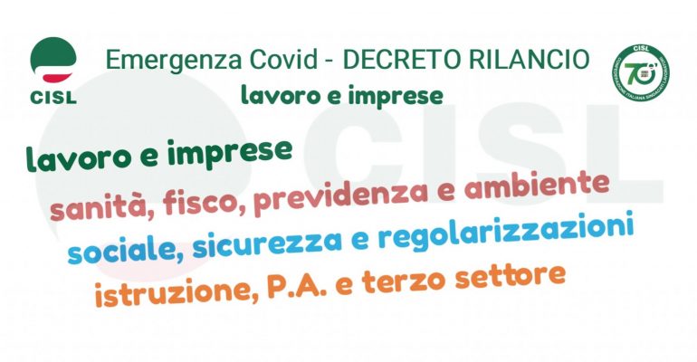 Decreto Rilancio, il volantino della Cisl