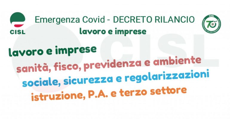 Decreto Rilancio, il volantino della Cisl