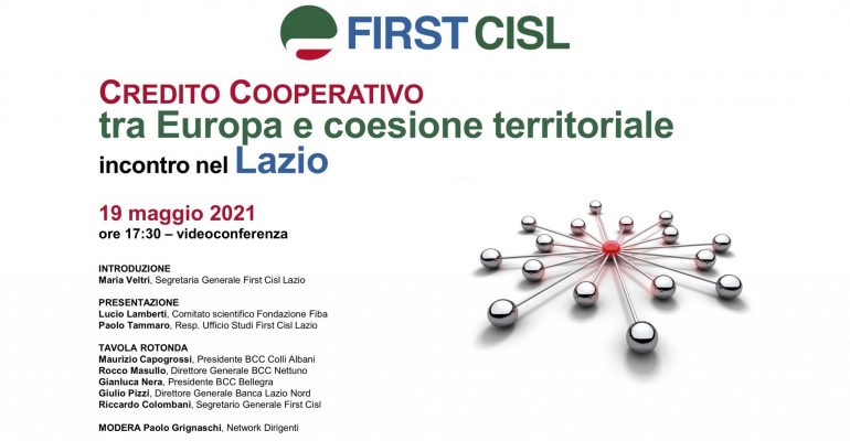 Credito cooperativo, tra Europa e coesione territoriale, la tavola rotonda First Cisl Lazio