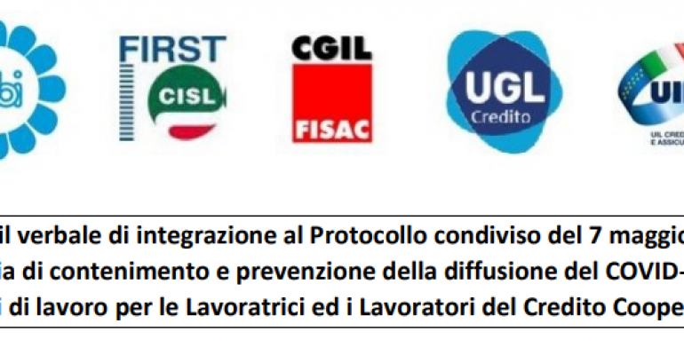 Covid-19, firmato verbale di integrazione al Protocollo 7 maggio 2020