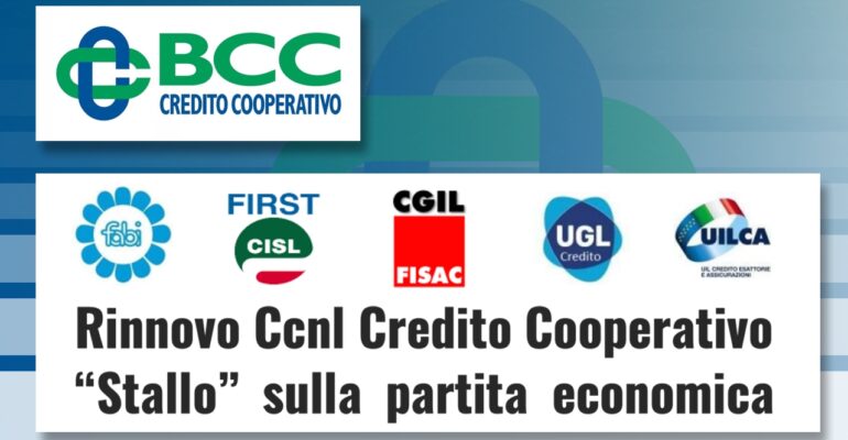 Rinnovo Ccnl del Credito Cooperativo, “stallo” sulla partita economica