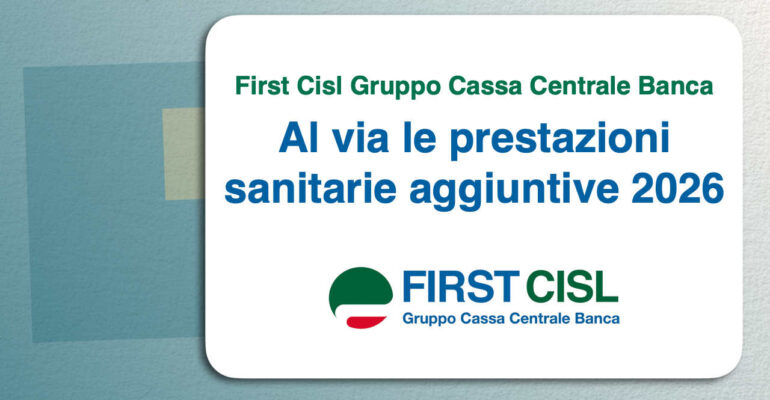 First Cisl Gruppo CCB: al via le prestazioni sanitarie aggiuntive 2026