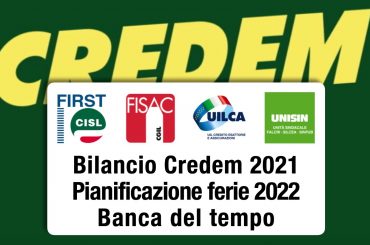 Bilancio Credem 2021, Pianificazione ferie 2022, Banca del tempo