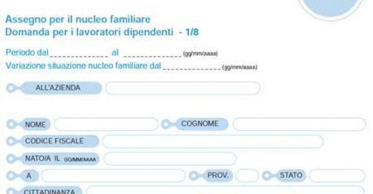 ASSEGNO PER IL NUCLEO FAMILIARE – periodo luglio 2018 – giugno 2019