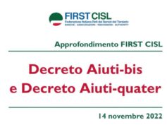 Decreto Aiuti bis e quater. L’approfondimento First Cisl