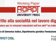 Il diritto alla socialità nel lavoro digitale. Il working paper di First Cisl per Adapt