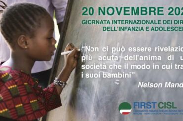 20 novembre, Giornata internazionale per i diritti dell’infanzia e dell’adolescenza: il manifesto First Cisl