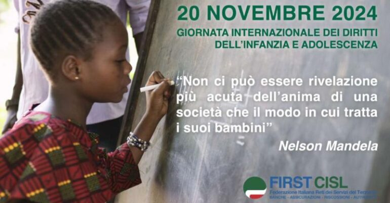 20 novembre, Giornata internazionale per i diritti dell’infanzia e dell’adolescenza: il manifesto First Cisl