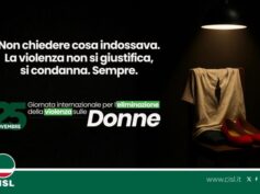 25 novembre Giornata Internazionale per l’eliminazione della violenza sulle donne. Il manifestoCISL