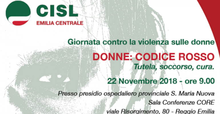25 novembre e dintorni: Reggio Emilia – DONNE: CODICE ROSSO Tutela, soccorso, cura