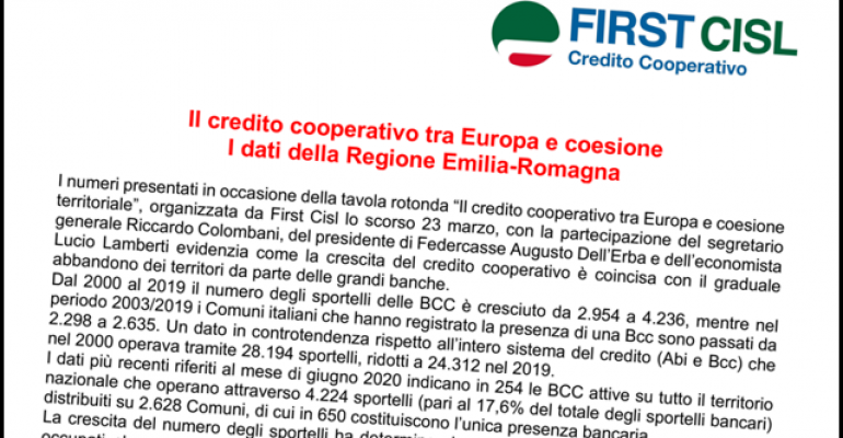 BCC Emilia Romagna: più sportelli ma meno occupati