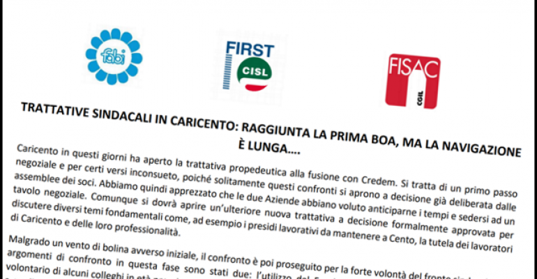 Raggiunto l’accordo in CR Cento per esodi volontari e vap