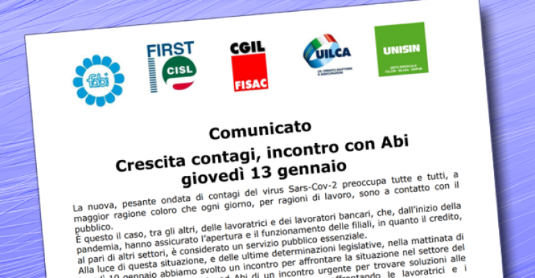 Crescita contagi, incontro con Abi