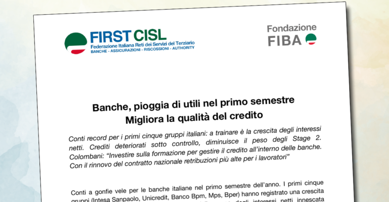 L’analisi della Fondazione Fiba sui conti del primo semestre bancario 2023