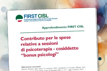 Bonus psicologi, come funziona nel 2024. L’approfondimento First Cisl